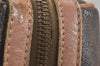 Authentic CELINE Macadam Blason Pattern Hand Boston Bag PVC Leather Brown 3663K