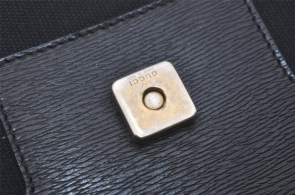 Authentic GUCCI Vintage Shoulder Tote Bag Canvas Leather 0021109 Black 3665I