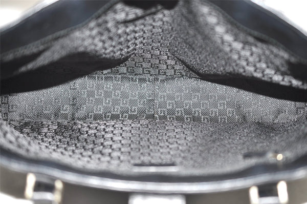 Authentic GUCCI Vintage Shoulder Tote Bag Canvas Leather 0021109 Black 3665I