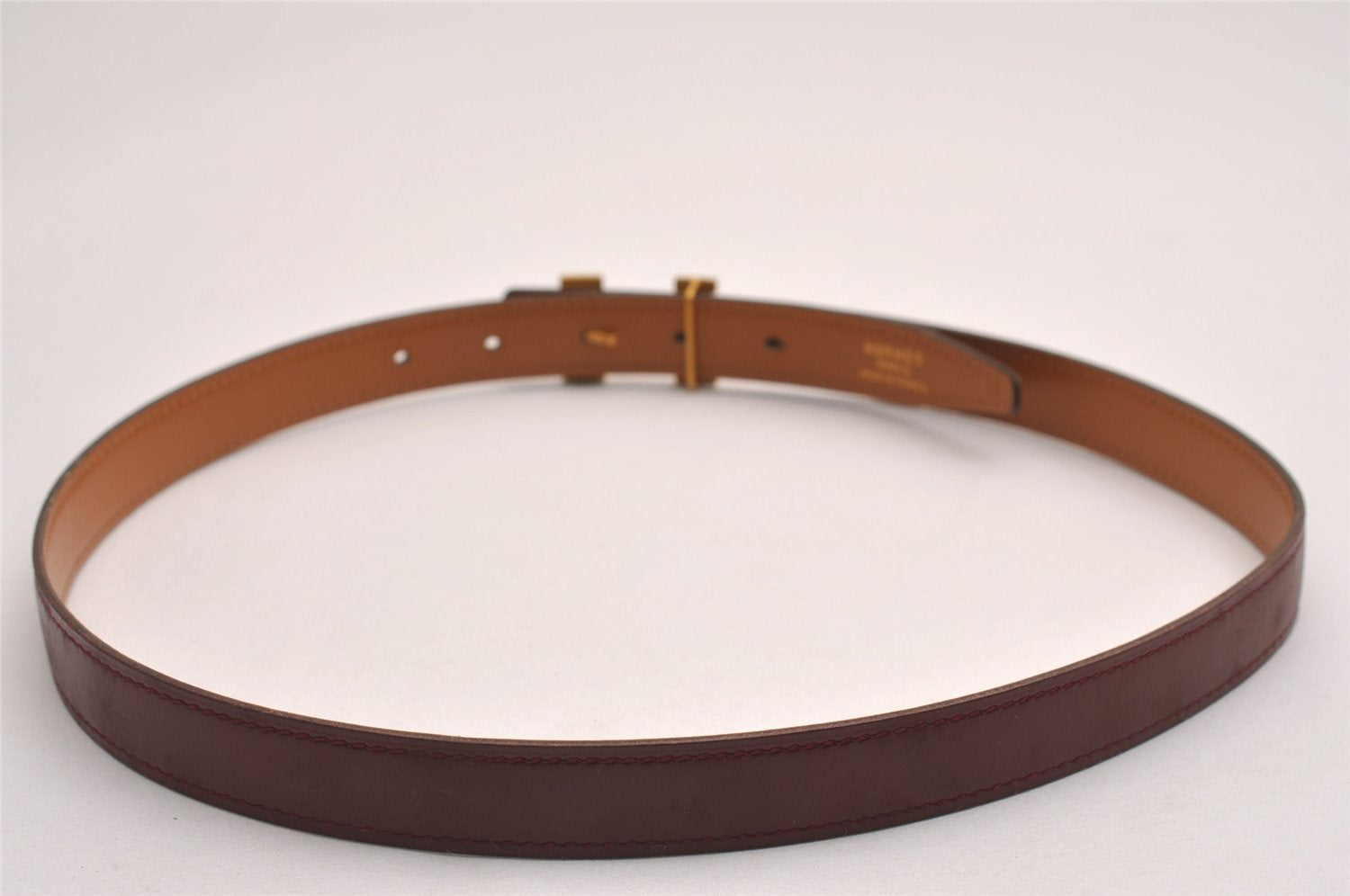 Auth HERMES Mini Constance Leather Belt 58-66cm 22.8-26