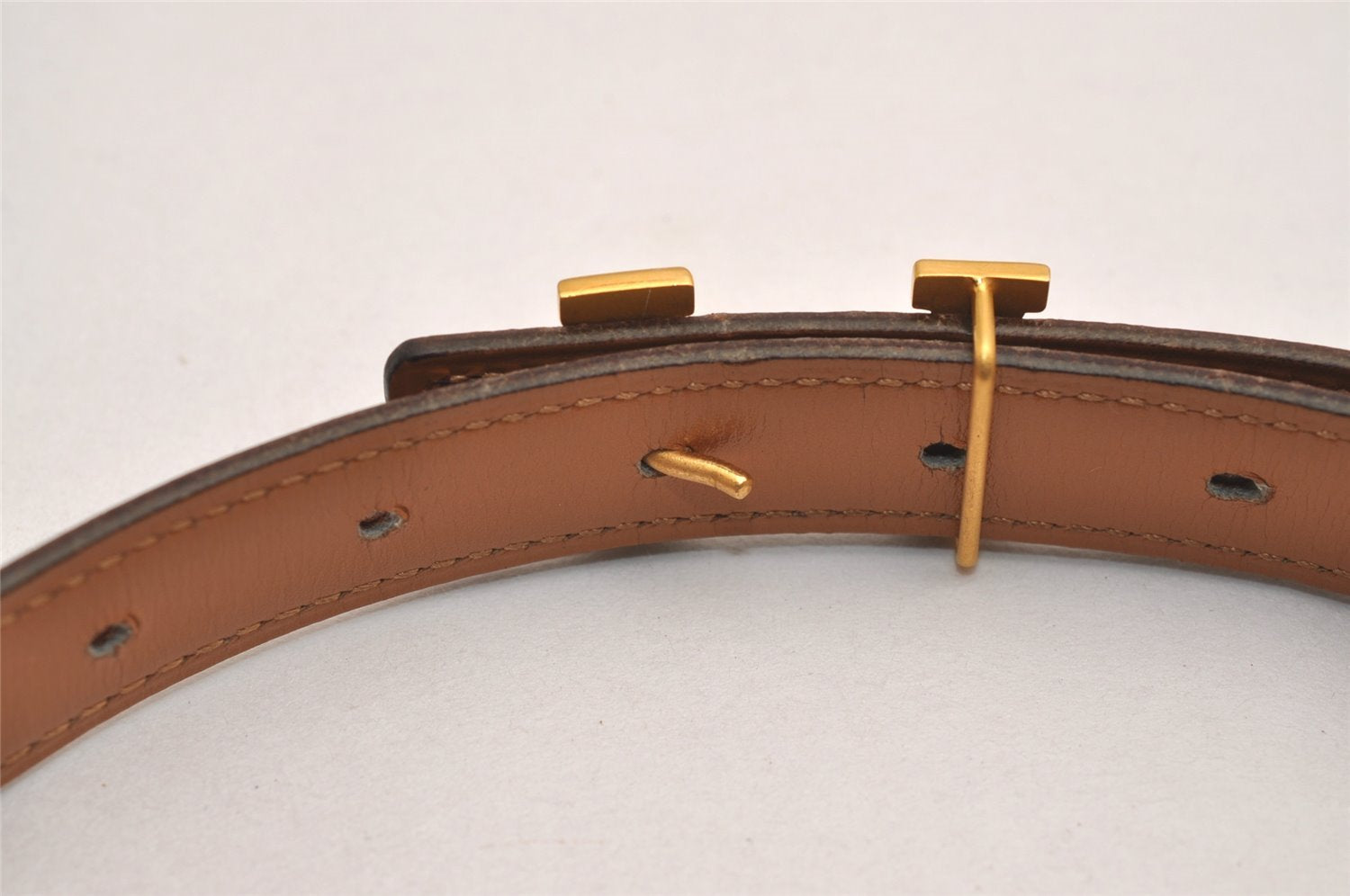 Auth HERMES Mini Constance Leather Belt 58-66cm 22.8-26