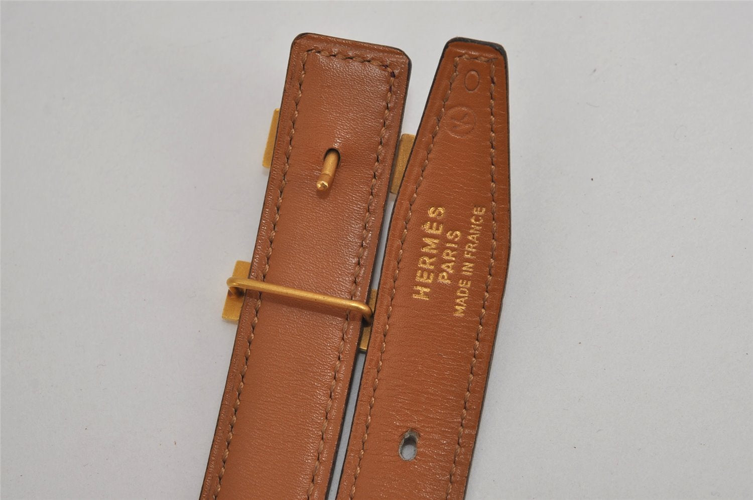 Auth HERMES Mini Constance Leather Belt 58-66cm 22.8-26