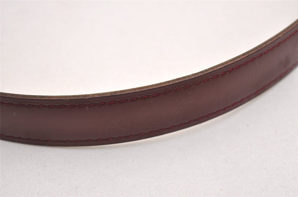 Auth HERMES Mini Constance Leather Belt 58-66cm 22.8-26" Bordeaux Brown 3665J