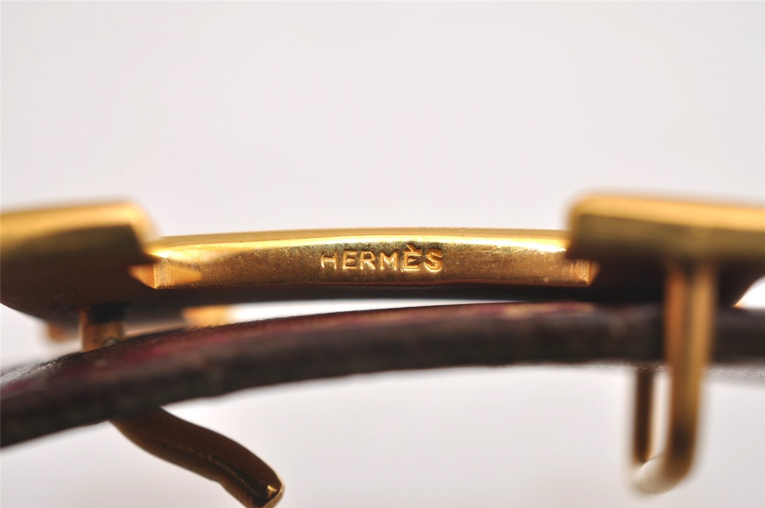 Auth HERMES Mini Constance Leather Belt 58-66cm 22.8-26