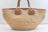 Authentic MIU MIU Vintage Straw Leather Shoulder Tote Bag Beige 3665K