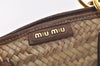 Authentic MIU MIU Vintage Straw Leather Shoulder Tote Bag Beige 3665K