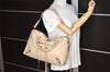 Auth BALENCIAGA Classic The City 2Way Hand Bag Leather 115748 Cream White 3666K