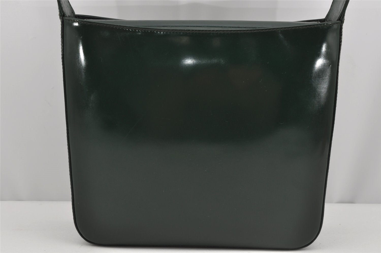 Authentic GUCCI Vintage Shoulder Hand Bag Purse Enamel Green Junk 3667J