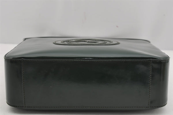 Authentic GUCCI Vintage Shoulder Hand Bag Purse Enamel Green Junk 3667J