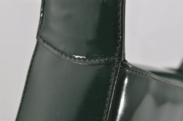 Authentic GUCCI Vintage Shoulder Hand Bag Purse Enamel Green Junk 3667J