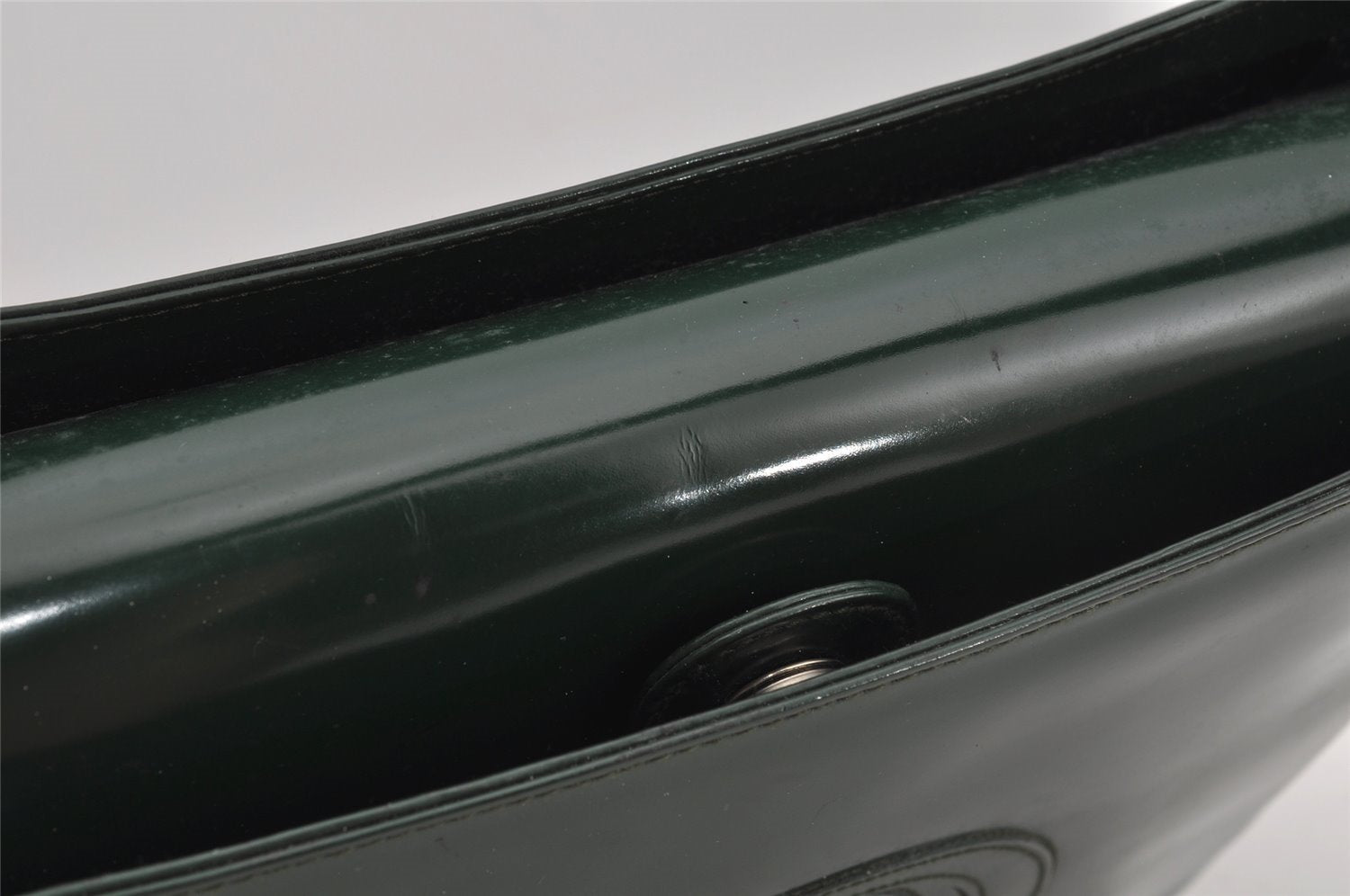 Authentic GUCCI Vintage Shoulder Hand Bag Purse Enamel Green Junk 3667J