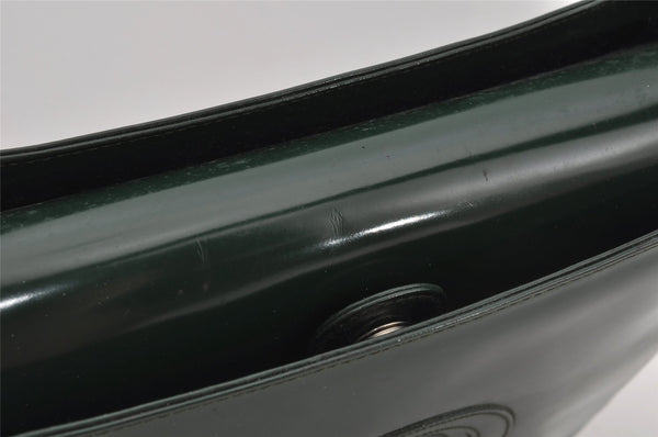 Authentic GUCCI Vintage Shoulder Hand Bag Purse Enamel Green Junk 3667J