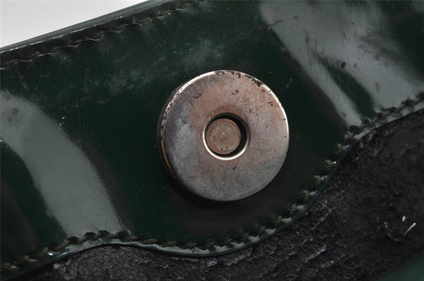 Authentic GUCCI Vintage Shoulder Hand Bag Purse Enamel Green Junk 3667J