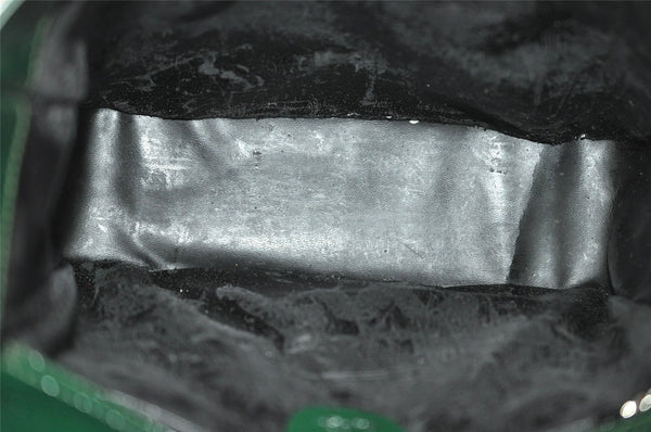 Authentic GUCCI Vintage Shoulder Hand Bag Purse Enamel Green Junk 3667J