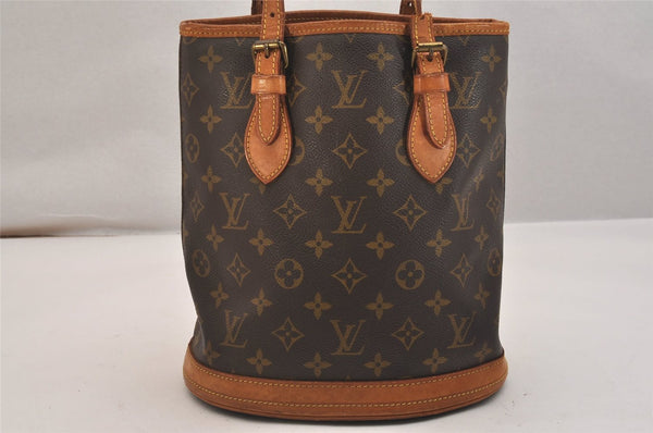 Authentic Louis Vuitton Monogram Bucket PM Shoulder Bag Old Model Junk 3668J