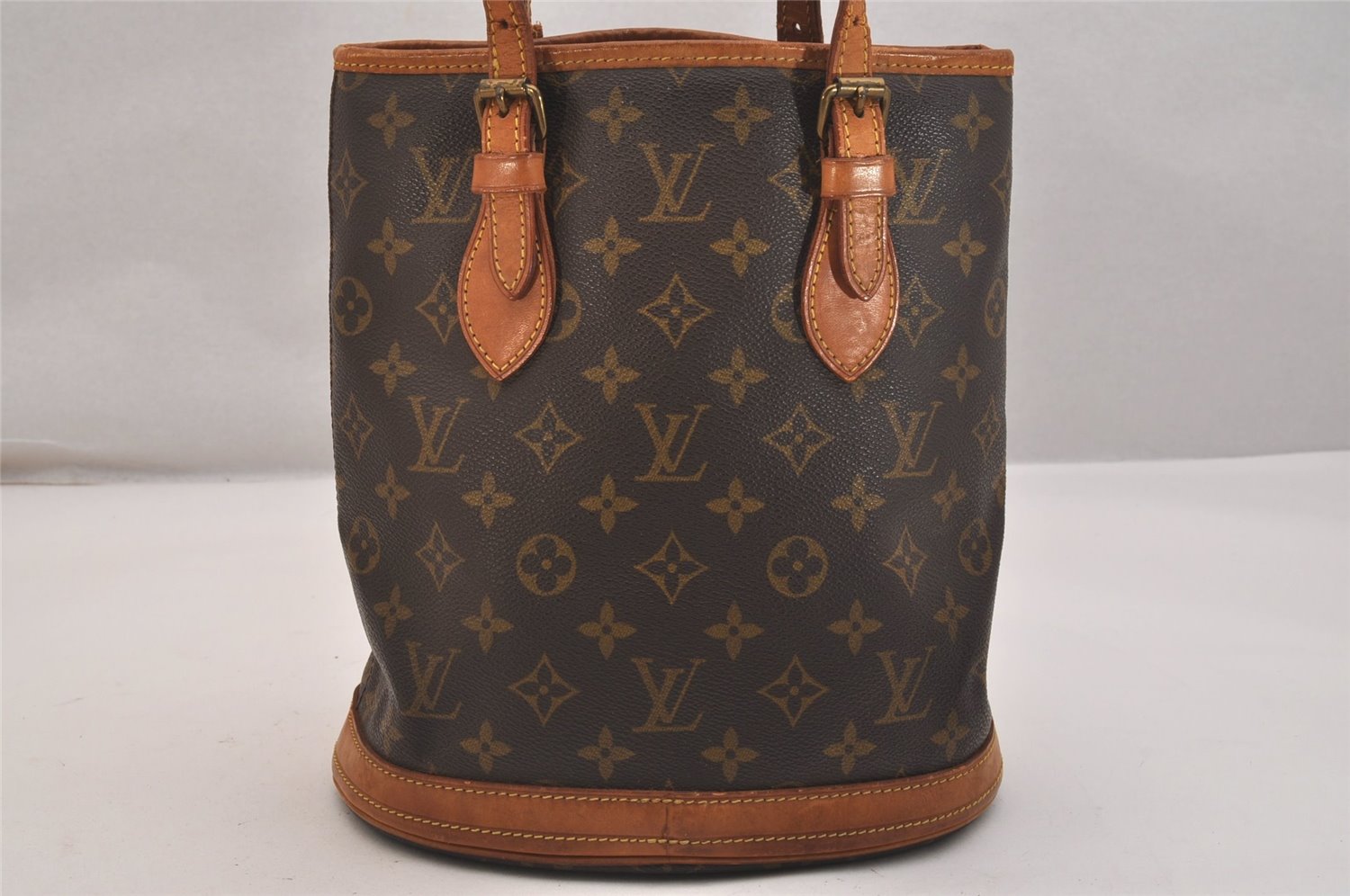 Authentic Louis Vuitton Monogram Bucket PM Shoulder Bag Old Model Junk 3668J