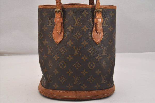 Authentic Louis Vuitton Monogram Bucket PM Shoulder Bag Old Model Junk 3668J