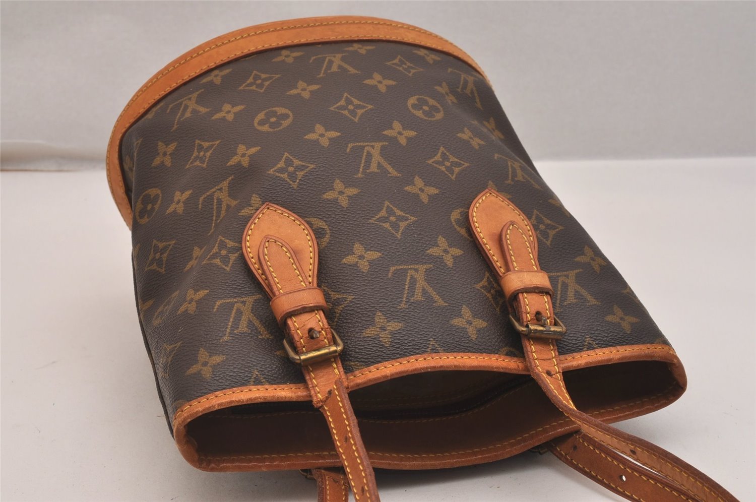Authentic Louis Vuitton Monogram Bucket PM Shoulder Bag Old Model Junk 3668J