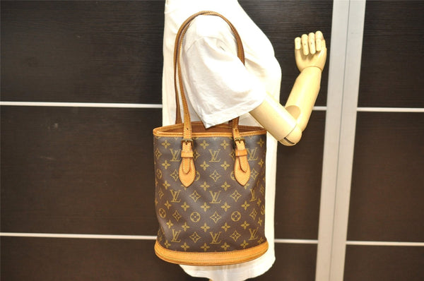 Authentic Louis Vuitton Monogram Bucket PM Shoulder Bag Old Model Junk 3668J