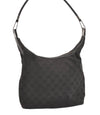 Authentic GUCCI Shoulder Hand Bag Purse GG Canvas Leather 01234 Black 3670J