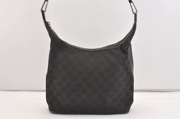 Authentic GUCCI Shoulder Hand Bag Purse GG Canvas Leather 01234 Black 3670J