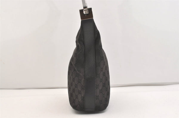 Authentic GUCCI Shoulder Hand Bag Purse GG Canvas Leather 01234 Black 3670J