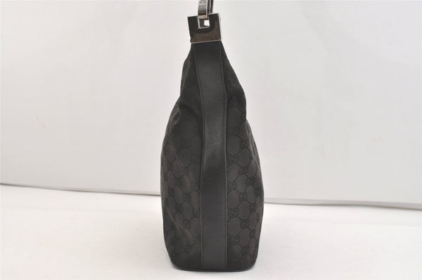 Authentic GUCCI Shoulder Hand Bag Purse GG Canvas Leather 01234 Black 3670J