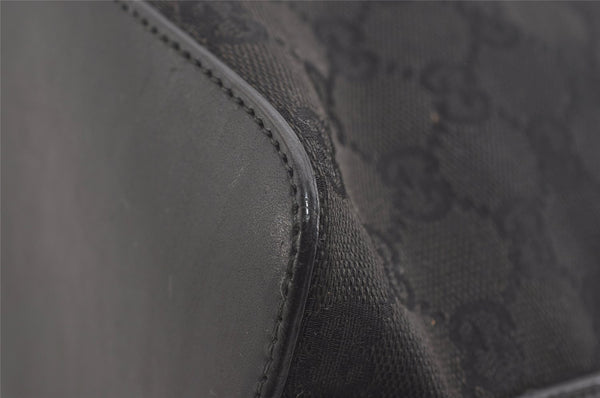 Authentic GUCCI Shoulder Hand Bag Purse GG Canvas Leather 01234 Black 3670J