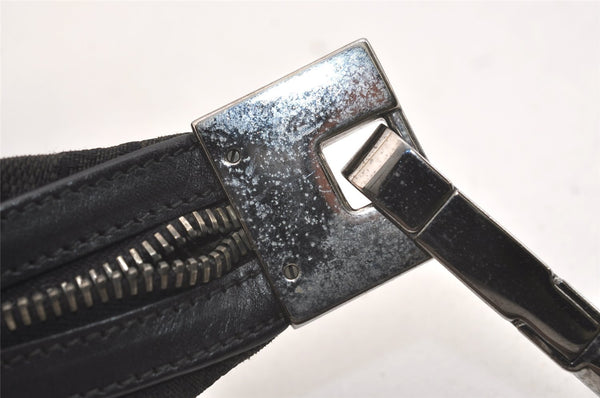 Authentic GUCCI Shoulder Hand Bag Purse GG Canvas Leather 01234 Black 3670J