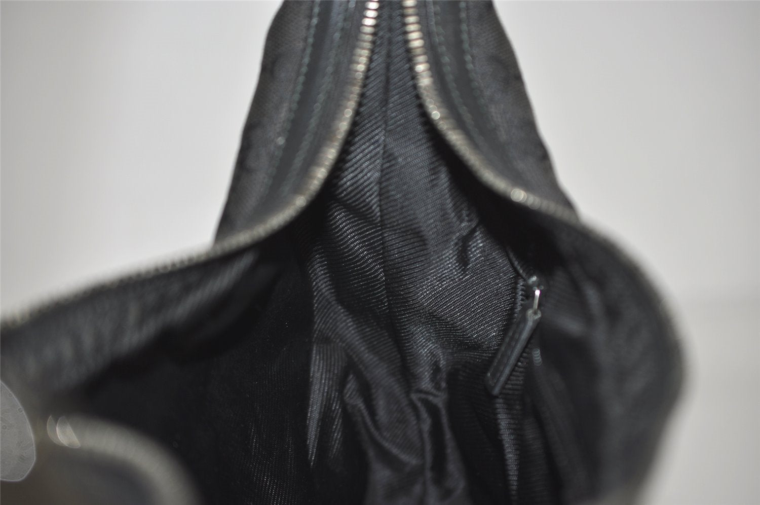 Authentic GUCCI Shoulder Hand Bag Purse GG Canvas Leather 01234 Black 3670J