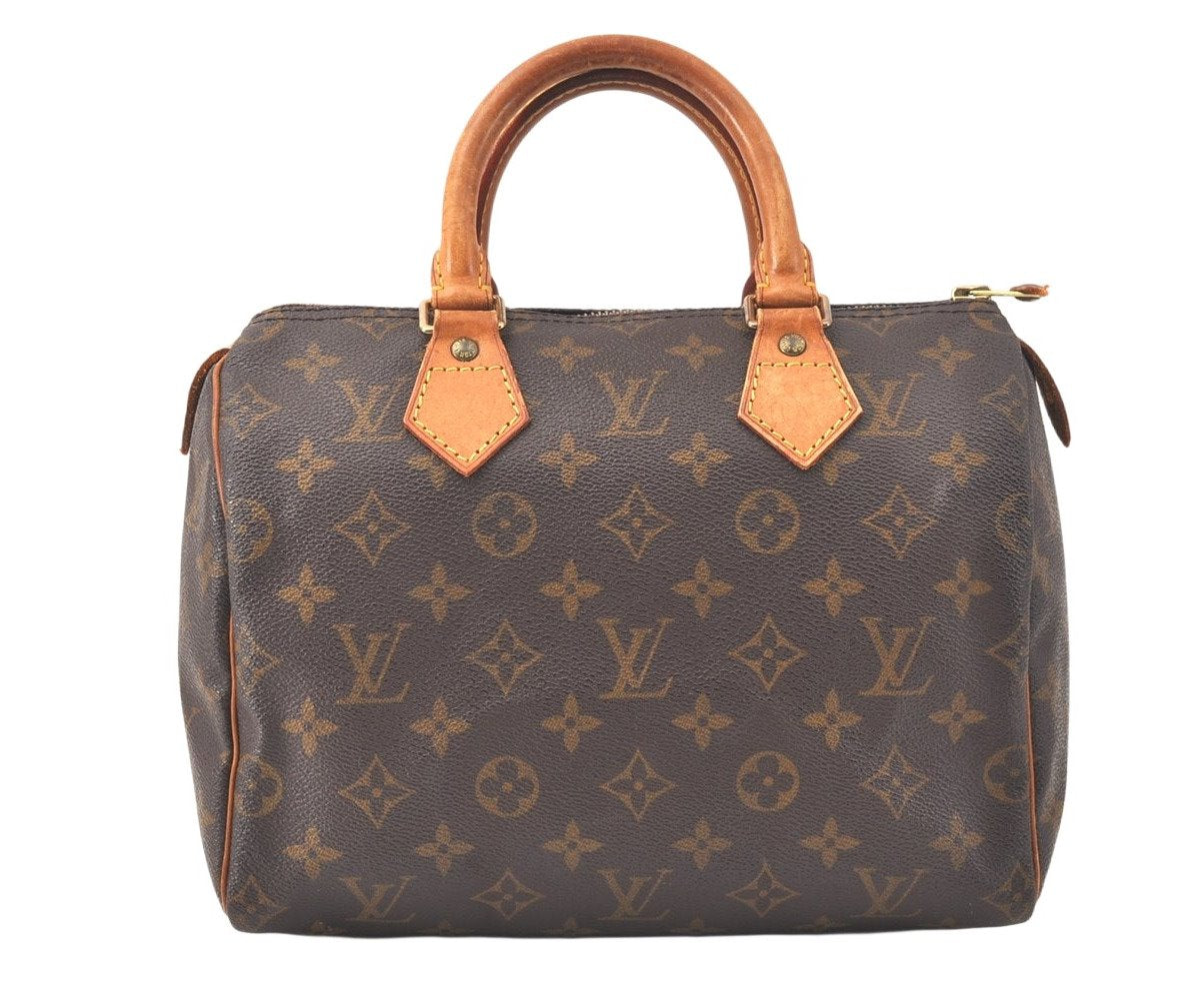 Authentic Louis Vuitton Monogram Speedy 25 Boston Hand Bag M41528 LV 3670K