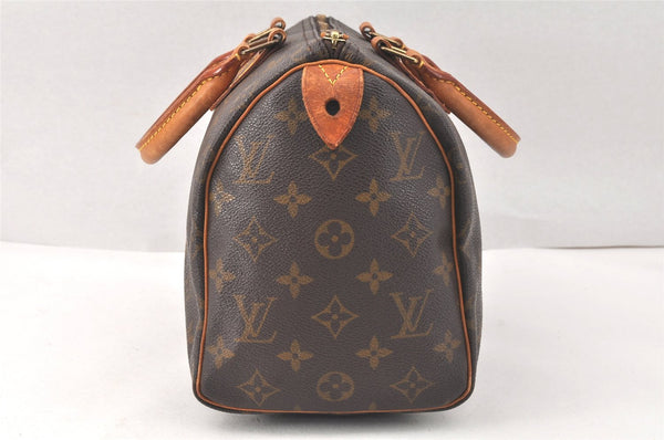 Authentic Louis Vuitton Monogram Speedy 25 Boston Hand Bag M41528 LV 3670K