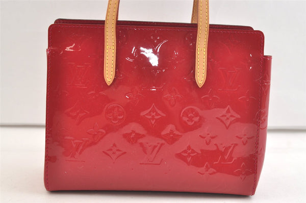 Authentic Louis Vuitton Vernis Catalina BB Hand Bag Red Pink M90016 LV 3672K