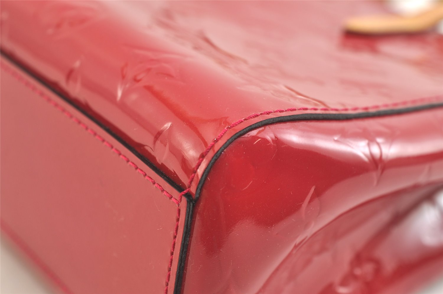 Authentic Louis Vuitton Vernis Catalina BB Hand Bag Red Pink M90016 LV 3672K