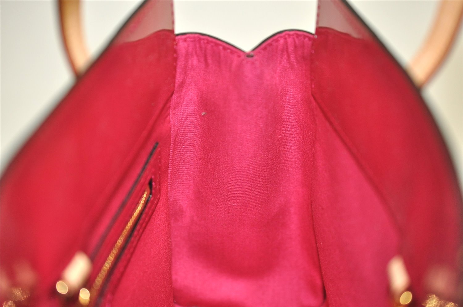 Authentic Louis Vuitton Vernis Catalina BB Hand Bag Red Pink M90016 LV 3672K