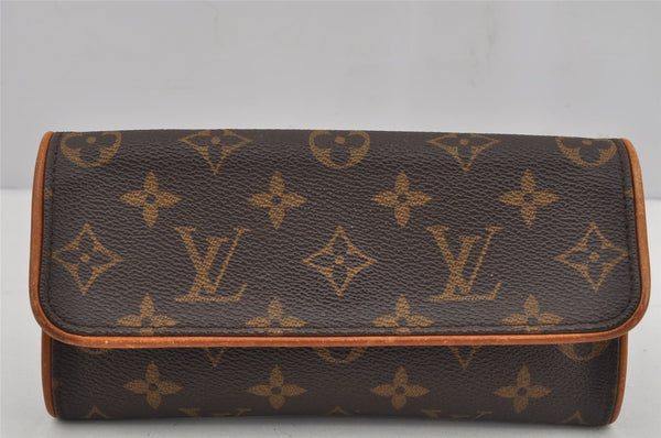 Authentic Louis Vuitton Monogram Pochette Twin PM Shoulder Bag M51854 LV 3673J
