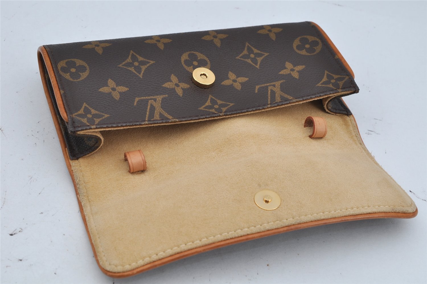 Authentic Louis Vuitton Monogram Pochette Twin PM Shoulder Bag M51854 LV 3673J