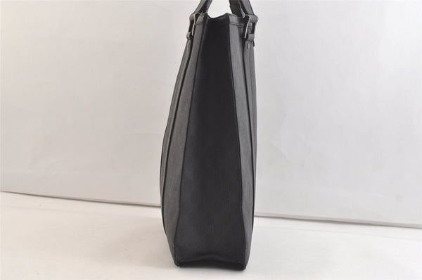 Authentic GUCCI Vintage Tote Hand Bag GG PVC Leather 322072 Black 3674K