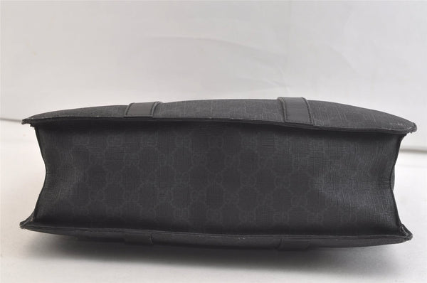 Authentic GUCCI Vintage Tote Hand Bag GG PVC Leather 322072 Black 3674K