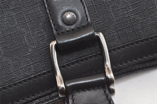 Authentic GUCCI Vintage Tote Hand Bag GG PVC Leather 322072 Black 3674K