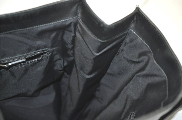Authentic GUCCI Vintage Tote Hand Bag GG PVC Leather 322072 Black 3674K