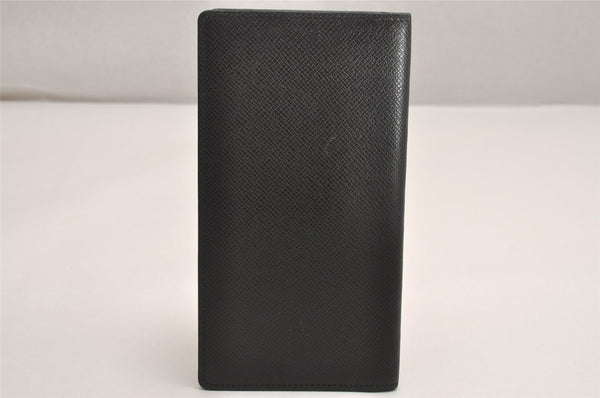 Authentic Louis Vuitton Taiga Portefeuille Ron Long Wallet Black M30541 LV 3678J