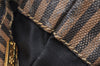 Authentic FENDI Pequin Drawstring Shoulder Bag PVC Leather Brown Junk 3682I
