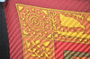 Authentic HERMES Pleats Scarf "EARLY AMERICA" Silk Brown Orange Box 3682K