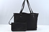Authentic GUCCI Craft Shoulder Tote Bag GG Canvas Leather 247209 Black 3683J