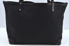 Authentic GUCCI Craft Shoulder Tote Bag GG Canvas Leather 247209 Black 3683J