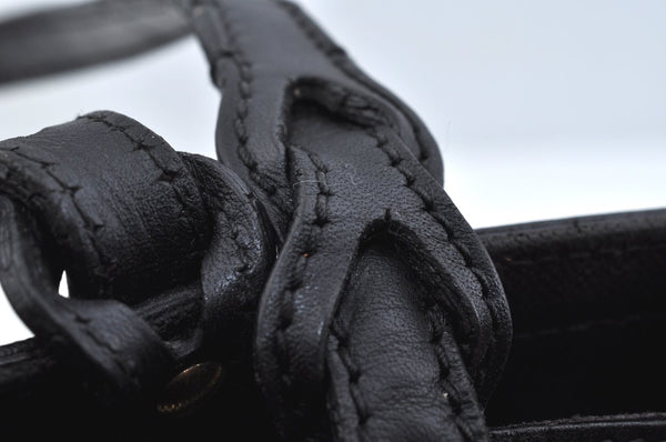 Authentic GUCCI Craft Shoulder Tote Bag GG Canvas Leather 247209 Black 3683J