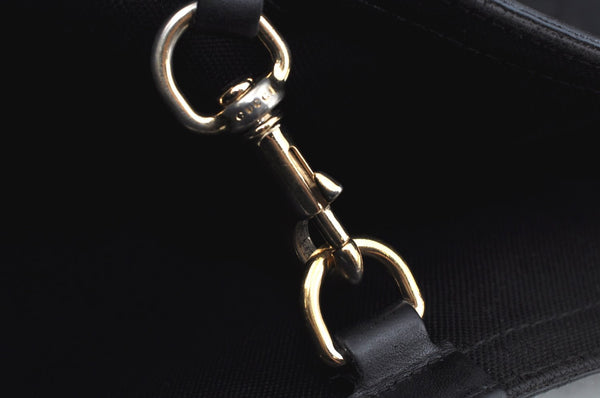 Authentic GUCCI Craft Shoulder Tote Bag GG Canvas Leather 247209 Black 3683J