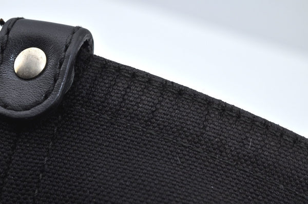 Authentic GUCCI Craft Shoulder Tote Bag GG Canvas Leather 247209 Black 3683J