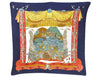 Authentic HERMES Pleats Scarf "L'ATLANTIDE" Silk Navy Blue Box 3683K